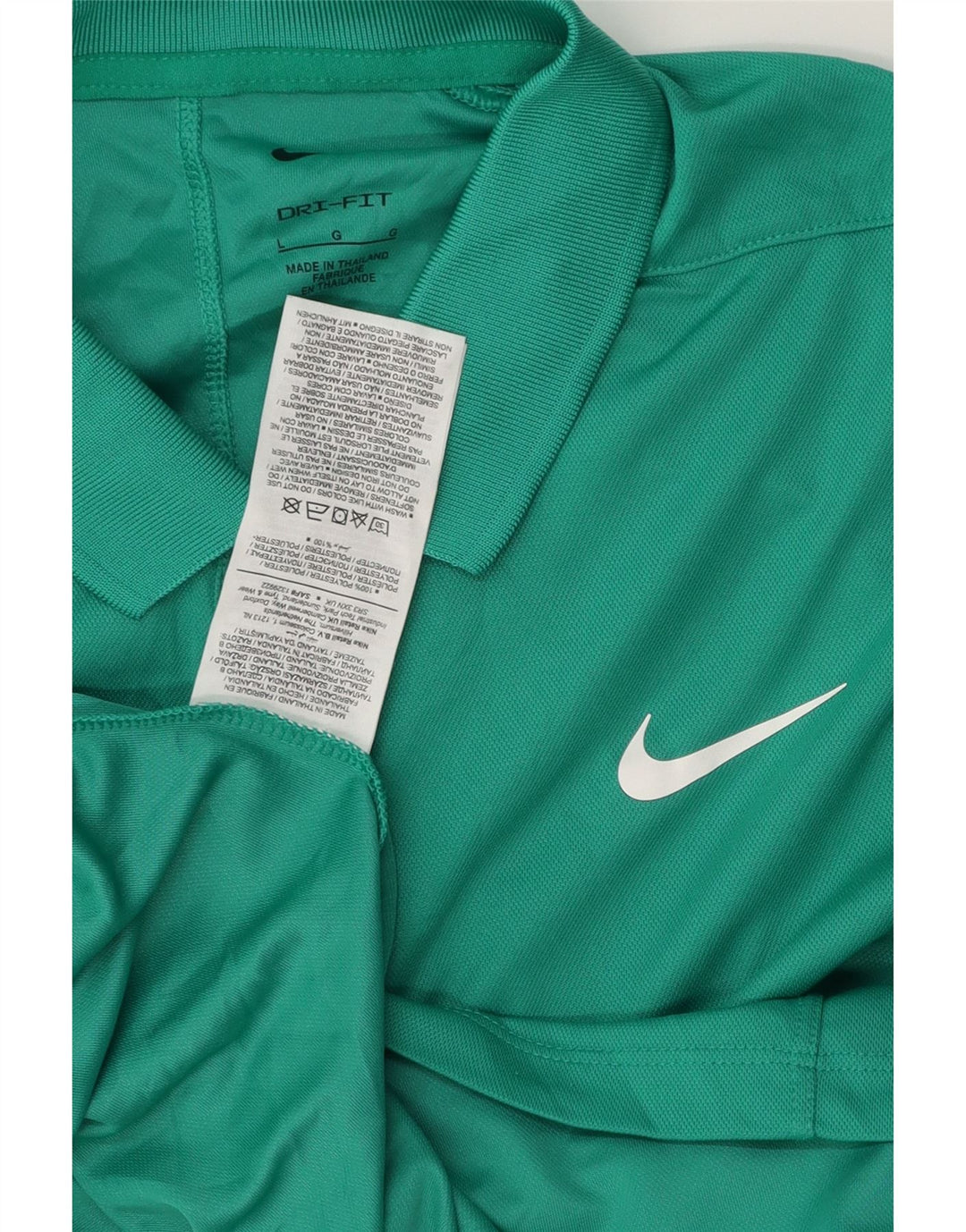 NIKE Polo Dri Fit pour hommes en polyester vert moyen