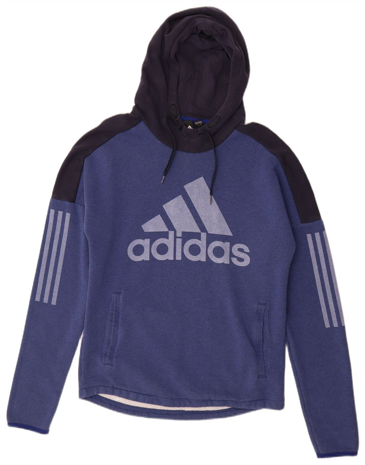 ADIDAS Pull à capuche graphique pour homme Petit coton color block bleu marine