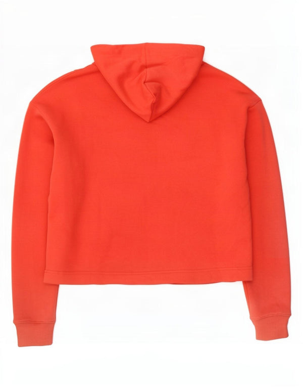 Puma Pull à capuche court surdimensionné pour femme UK 10 Small Rouge Colourblock