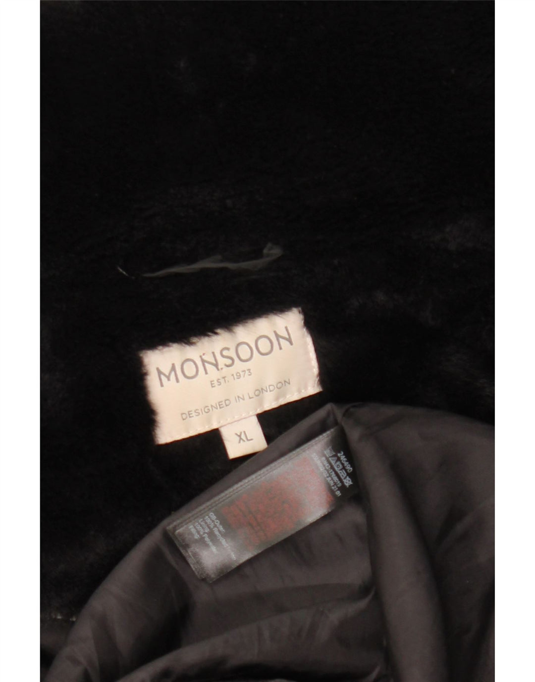 MONSOON Manteau rembourré pour femme UK 18 XL Nylon noir