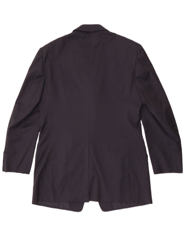 Pal Zileri Veste blazer longue à 3 boutons pour homme IT 50 Grande laine bleu marine