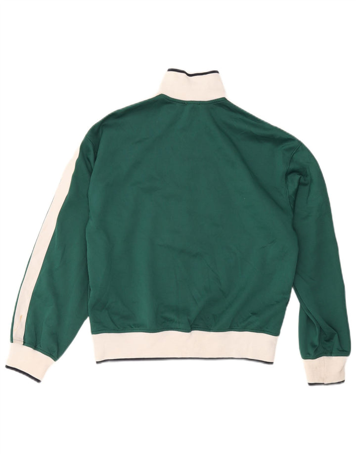 Zara Veste de survêtement pour femme UK 10 Petit Vert Colorblock Polyester