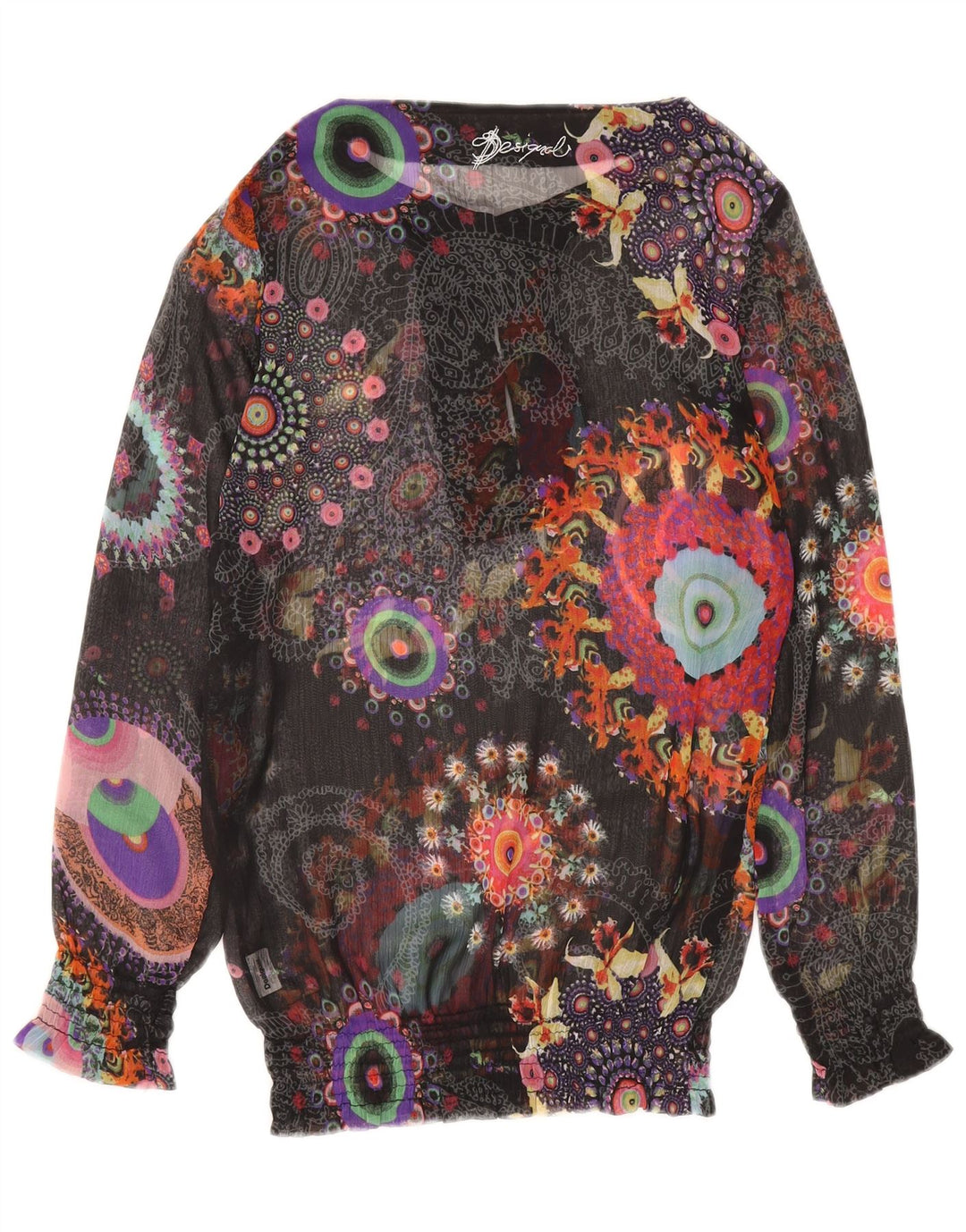 Desigual Chemisier transparent pour femme UK 42 Medium Multicolore Floral