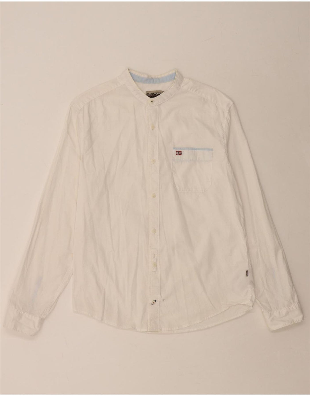 NAPAPIJRI Chemise Regular Fit Geographic Homme Blanc Moyen Coton