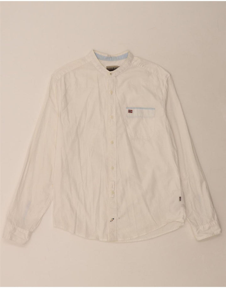 NAPAPIJRI Chemise Regular Fit Geographic Homme Blanc Moyen Coton