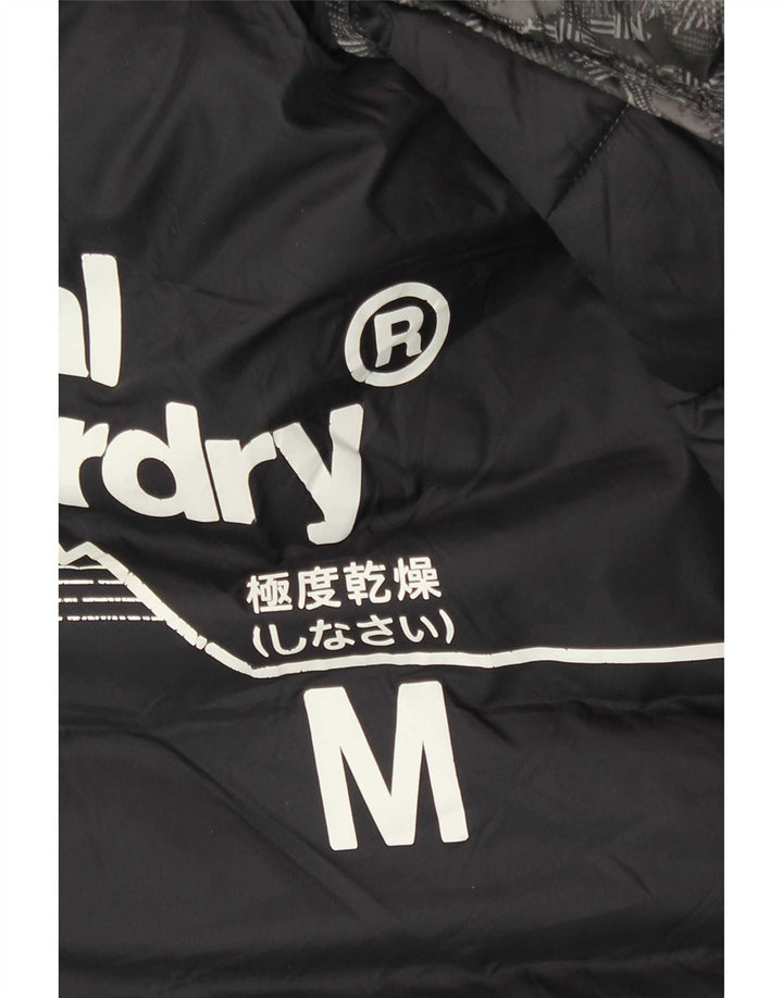 Superdry Veste matelassée à capuche pour femme UK 14 Gris moyen Camouflage Polyester