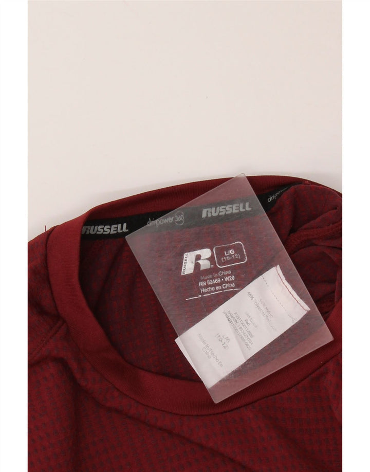 RUSSELL ATHLETIC Haut Dri-Power à manches longues pour garçon 10-11 ans Large Marron