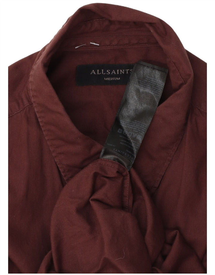 All Saints Chemise Homme Coton Bordeaux Moyen