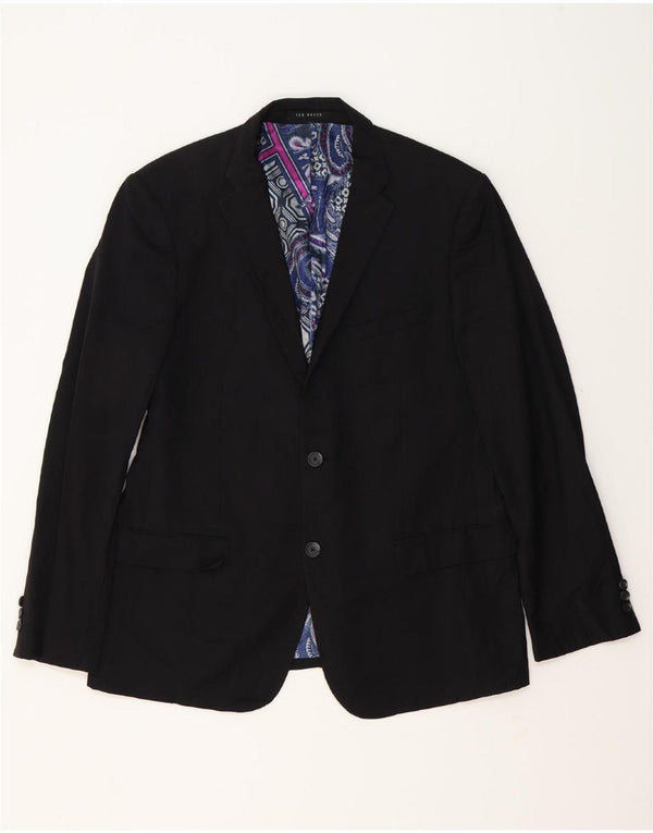 TED BAKER Veste blazer à 2 boutons pour homme UK 42 XL Laine noire