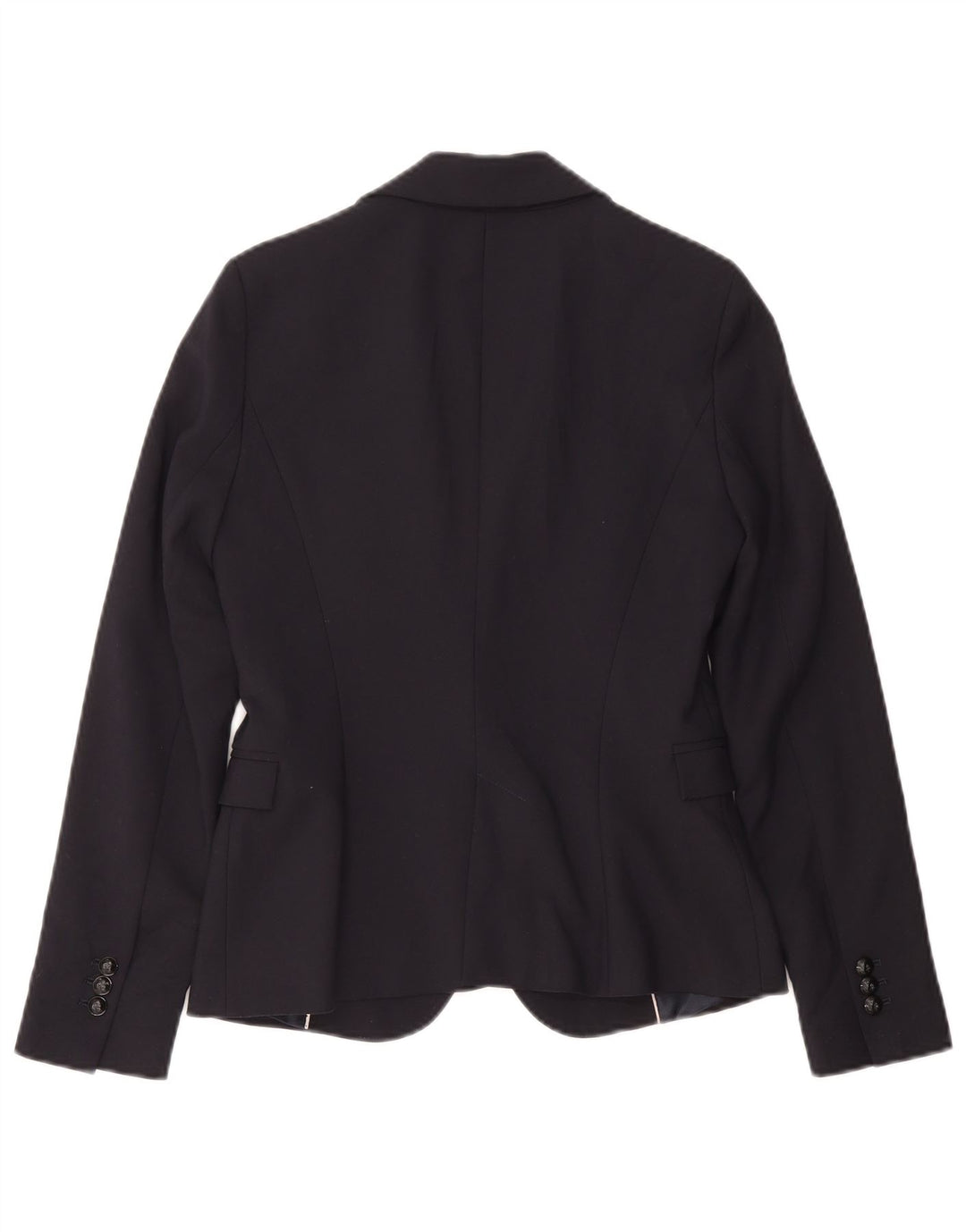 Zara Veste Blazer 1 Bouton Femme UK 12 Acétate Bleu Marine Moyen