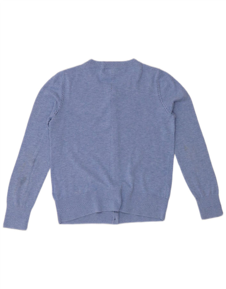 WHITE STUFF Pull cardigan pour femme UK 10 Petit coton moucheté bleu