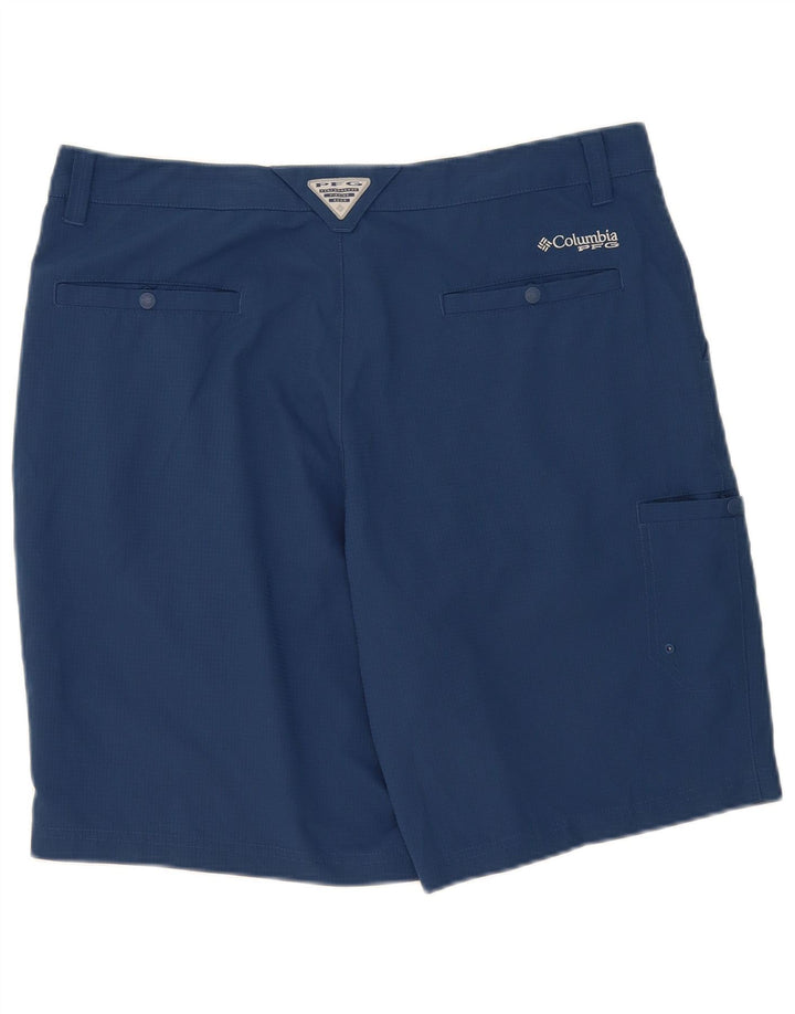 Columbia Short Cargo Homme W36 Large Bleu Marine à Carreaux Polyester