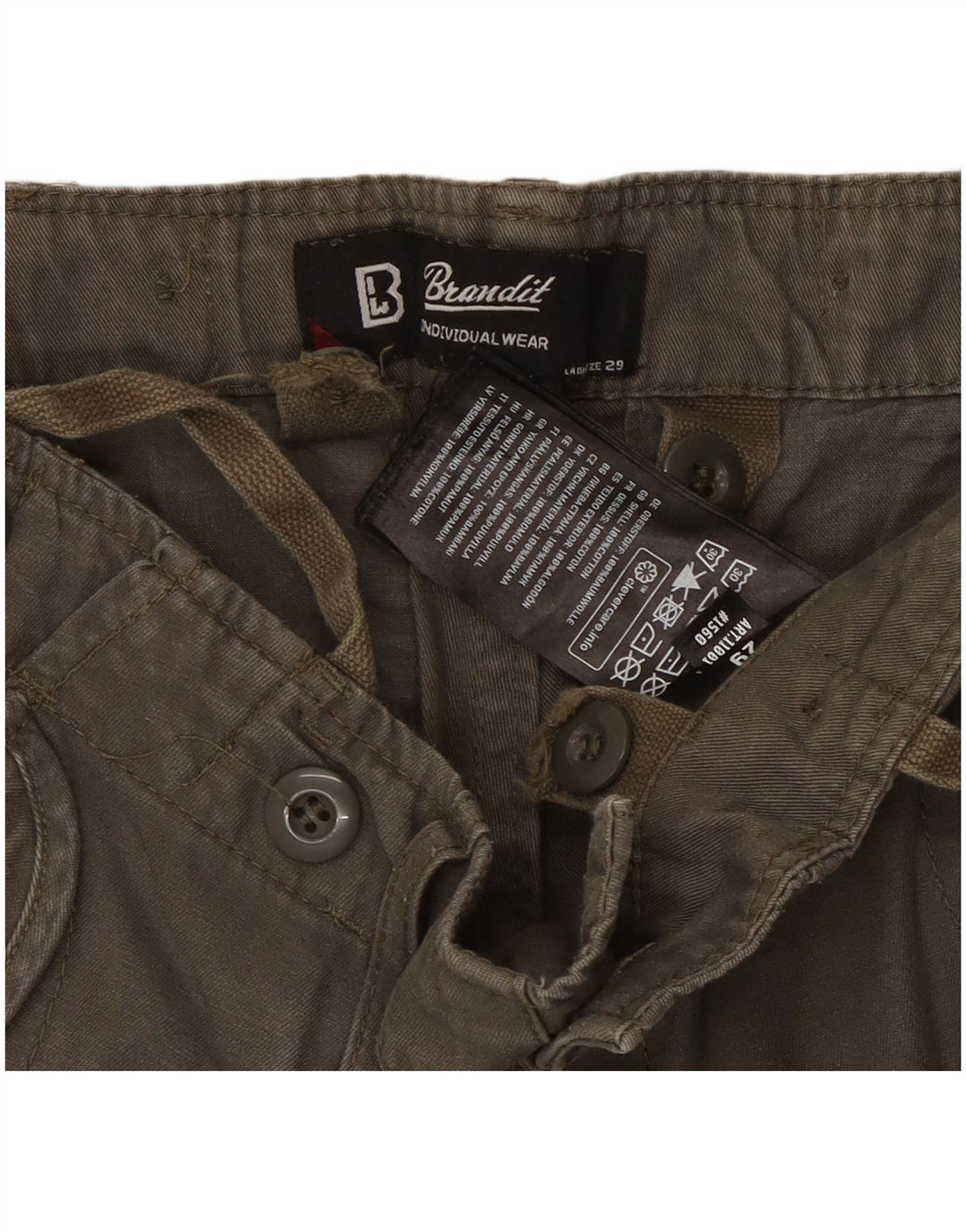 Brandit Pantalon Cargo Femme W29 L29 Kaki Coton