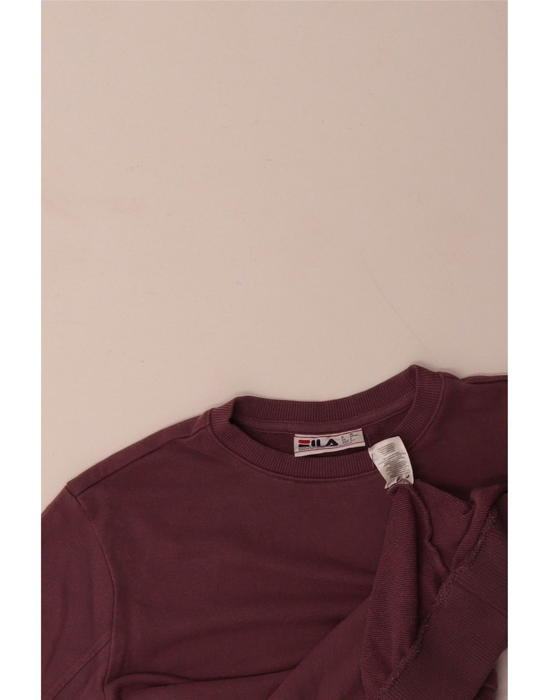 FILA Mens Sweatshirt Jumper Small Maroon Cotton