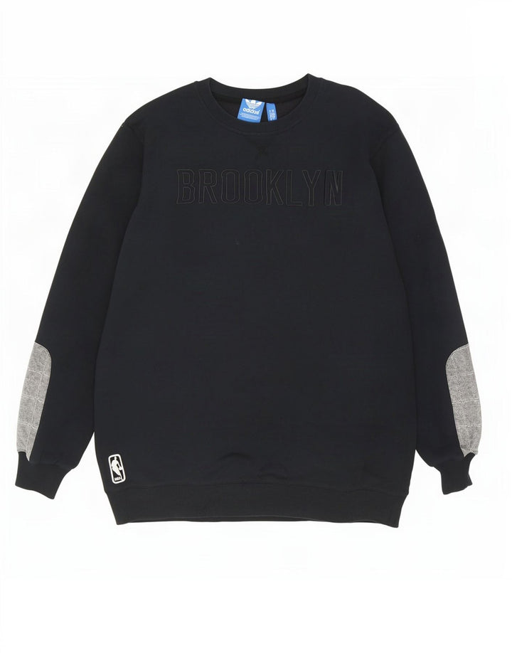 Adidas Sweat-shirt graphique pour homme en coton color block Noir Taille L