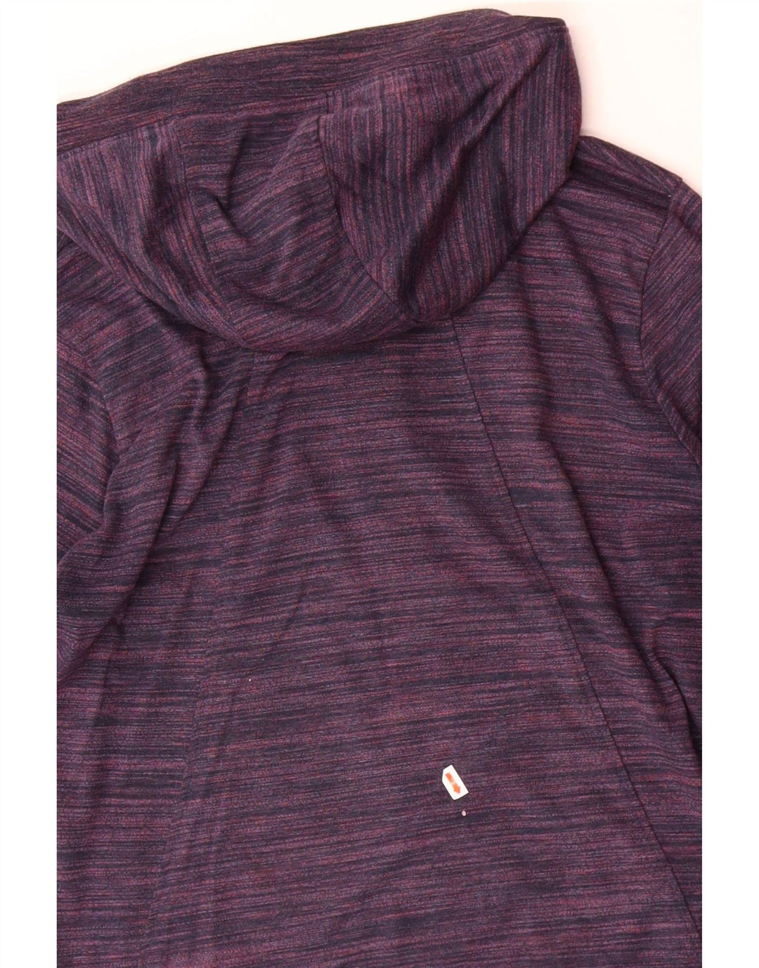 NIKE Womens Zip Hoodie Sweater UK 14 Medium Purple Striped Polyester