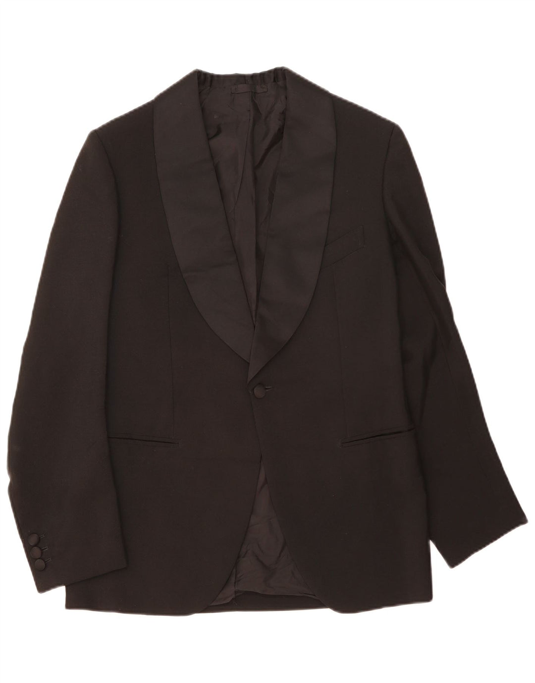 Costume Vintage 2 pièces pour hommes, 1 bouton, moyen W32 L31, noir