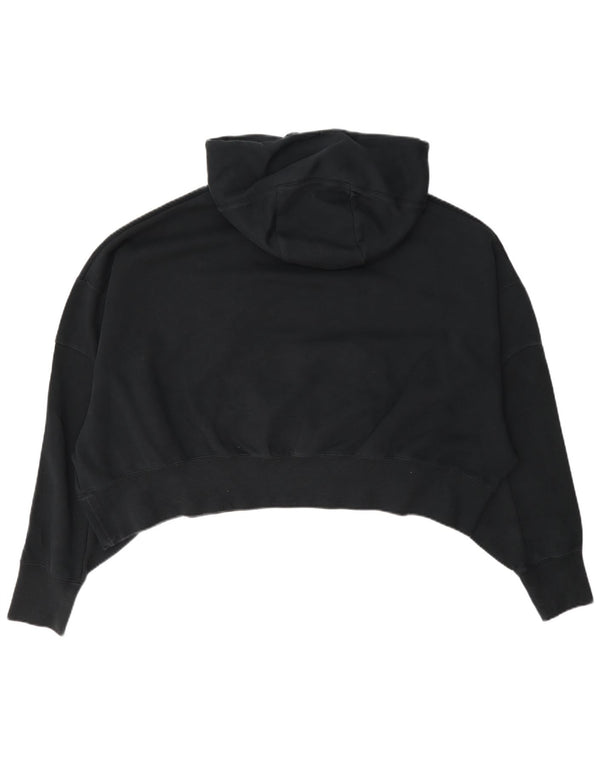 Nike Femme Crop Oversize Sweat à capuche UK 14 Moyen Noir Coton