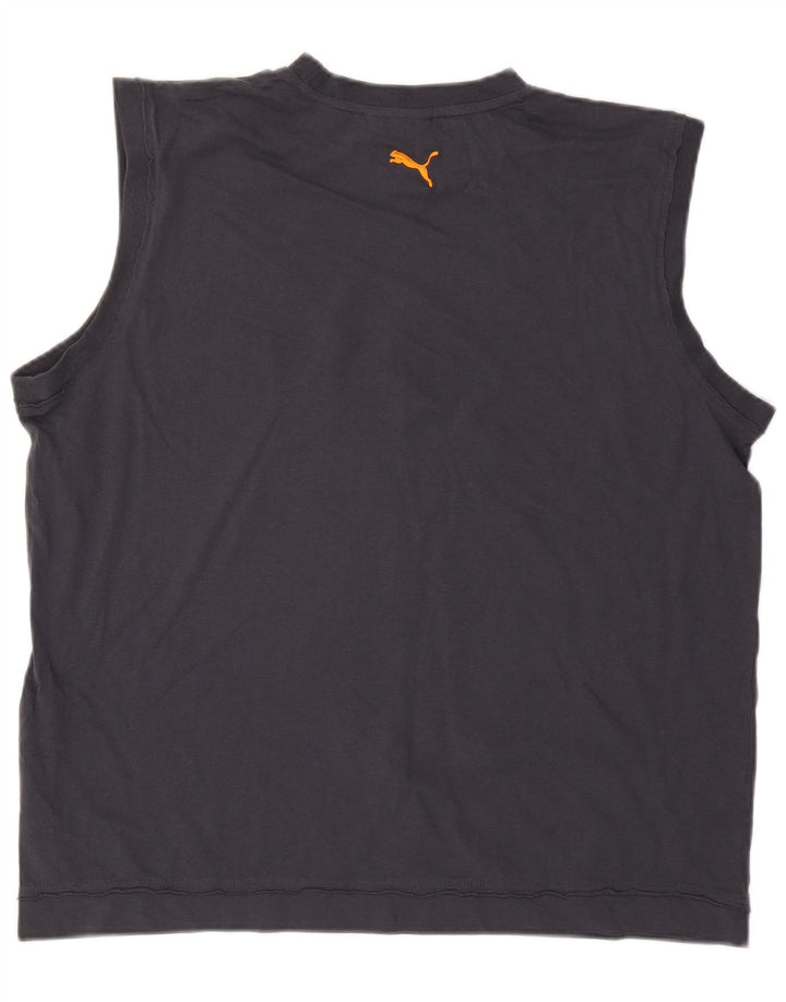 Puma Débardeur graphique pour homme 2XL en coton bleu marine