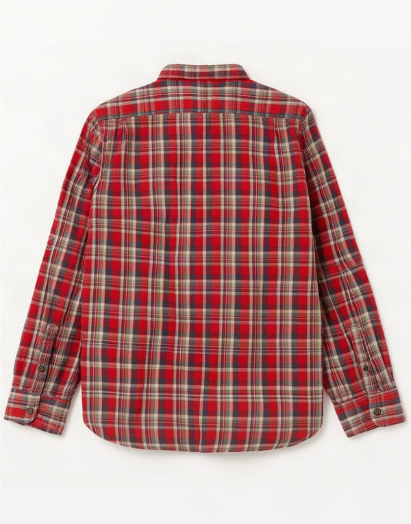 Superdry Mens Flannel Shirt XL Red Plaid Cotton
