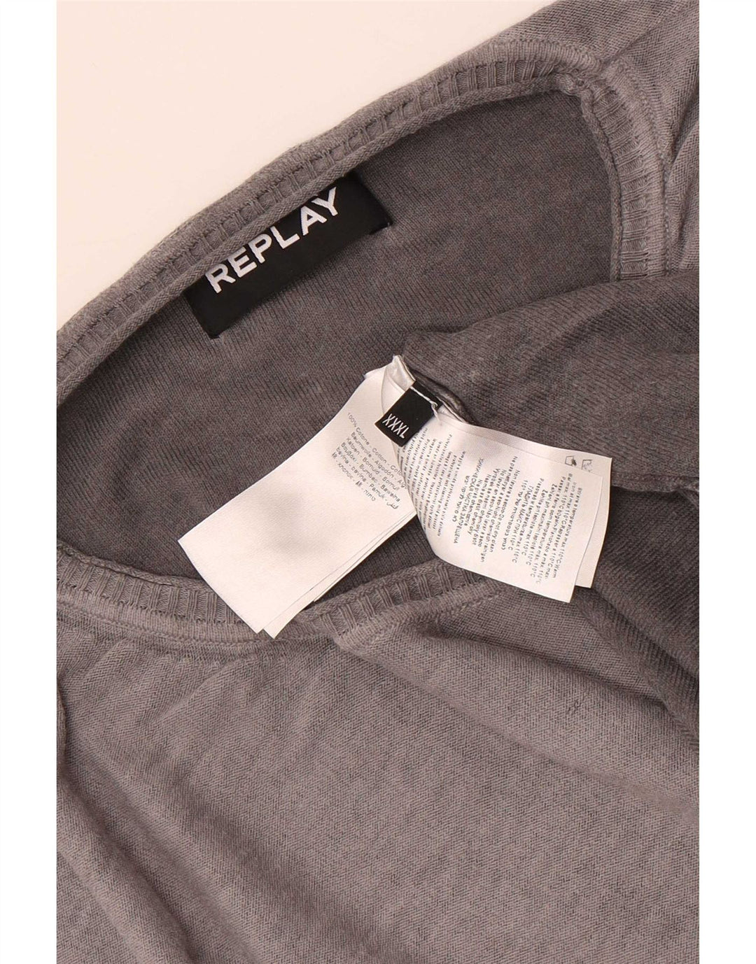 Replay Pull ras du cou pour homme 3XL Gris Coton