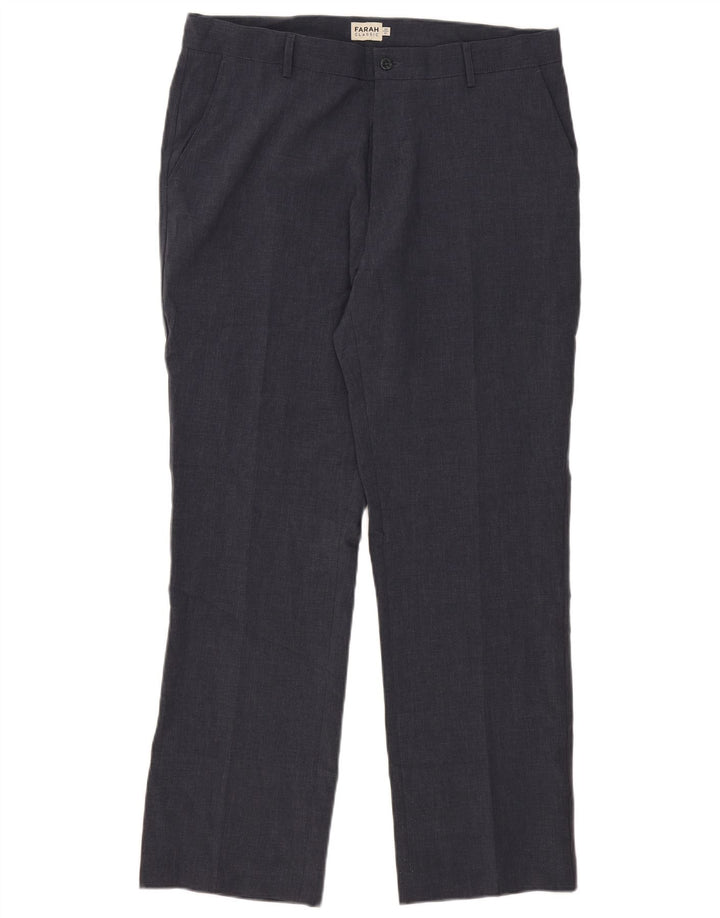 Farah Pantalon de costume coupe classique pour homme W38 L31 Bleu marine Polyester