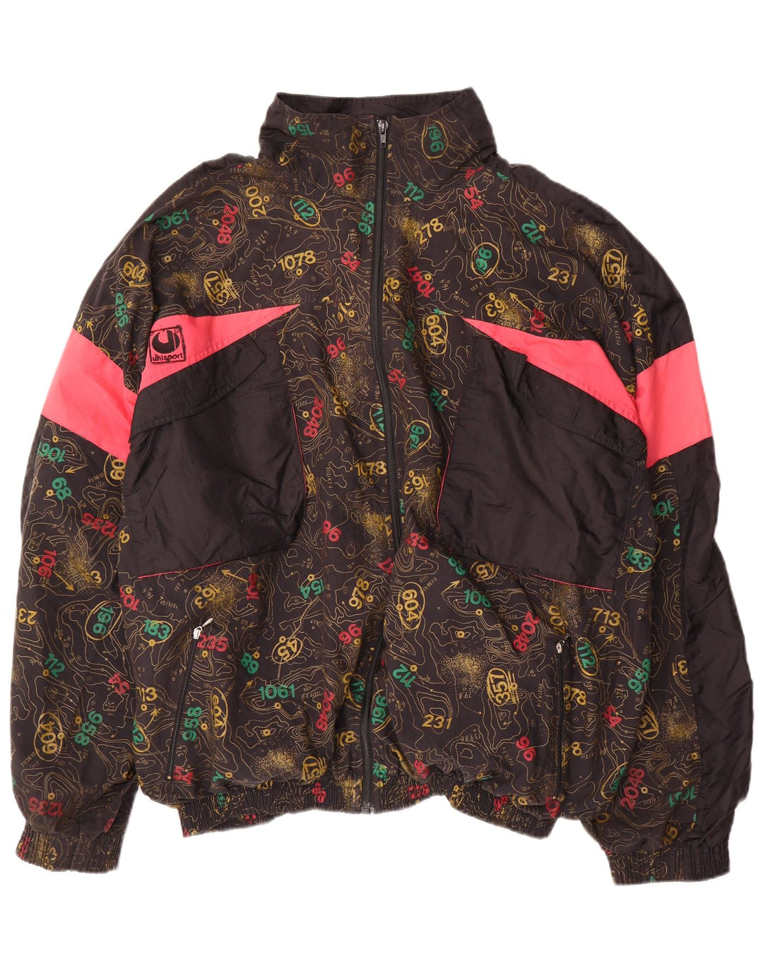 Uhlsport Veste de Survêtement Graphique Homme XL Noir Colourblock Coton