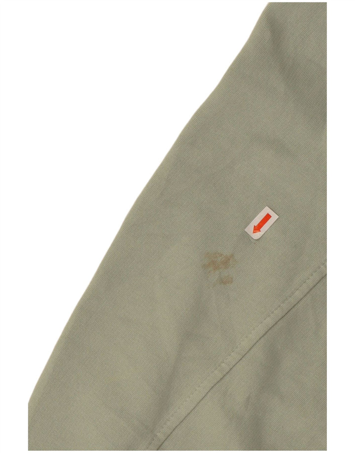 ZARA Femme Sweat-shirt court à manches 3/4 UK 14 Coton vert moyen