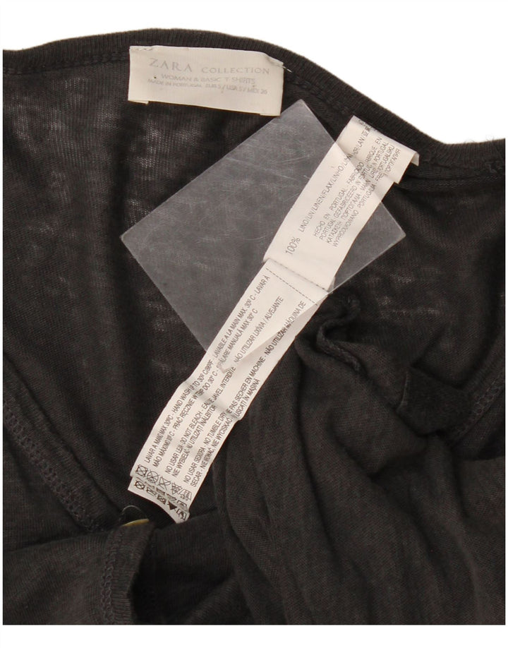 Zara Cardigan surdimensionné pour femme UK 10 Petit lin gris