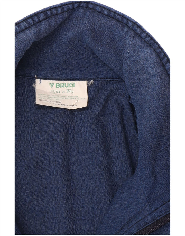 Brugi Veste en jean surdimensionnée pour femme UK 10 Petit Bleu Colorblock Polyester