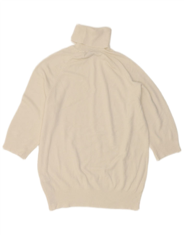 Zara Pull à manches courtes et col roulé pour femme UK 12 Blanc moyen