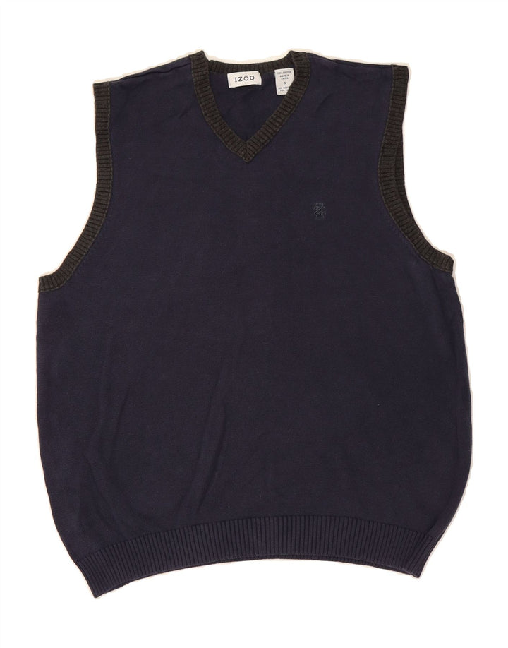 IZOD Mens Vest Tank Top Small Navy Blue Cotton Vintage Izod and Second-Hand Izod from Messina Hembry 