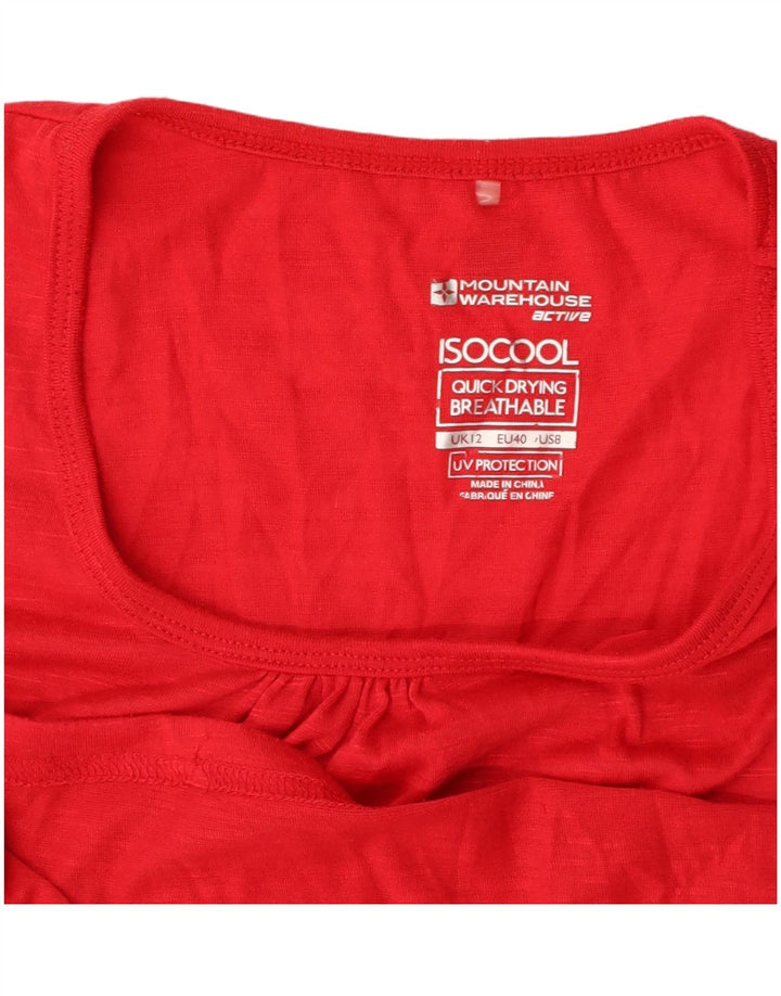 MOUNTAIN WAREHOUSE Womens IsoCool T-Shirt Top UK 12 Medium Red Flecked