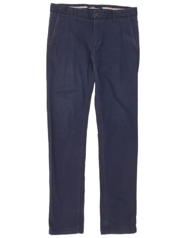 Zara Pantalon Chino Slim Homme EU 40 Medium W31 L32 Bleu Marine Coton