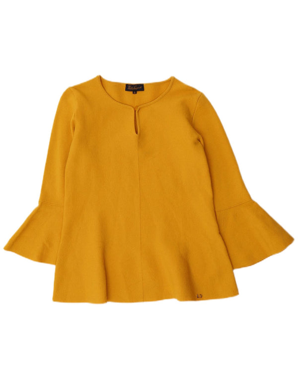 Luisa Spagnoli Chemisier à manches 3/4 pour femme UK 10 Small Jaune