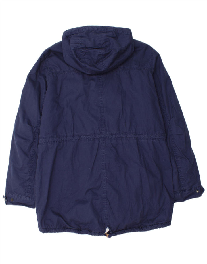 Fat Face Parka à capuche pour femme UK 18 XL Bleu marine Coton