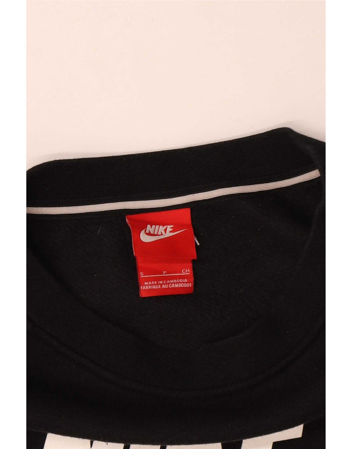 Nike Sweat-shirt surdimensionné graphique pour femme UK 10 Petit coton noir