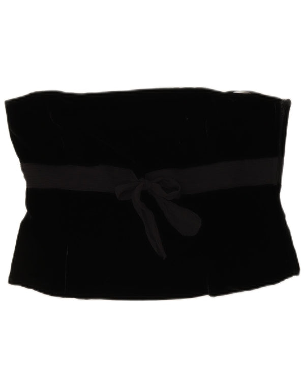 LAURA ASHLEY Haut Corset en Velours Femme UK 14 Viscose Noir Moyen