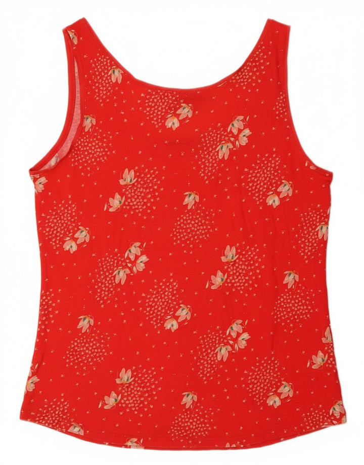 OASIS Débardeur Femme UK 14 Grande Viscose Florale Rouge