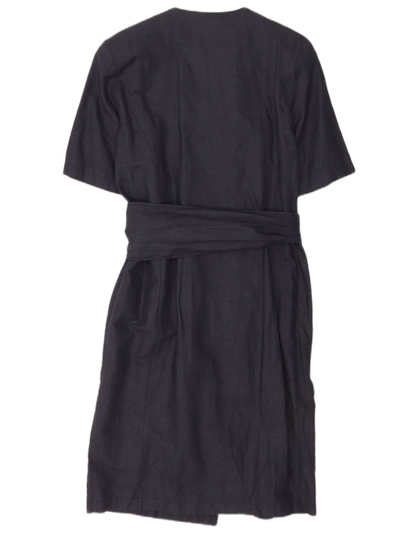 Vanessa Robe Chemise Manches Courtes Femme IT 44 Coton Bleu Marine Moyen
