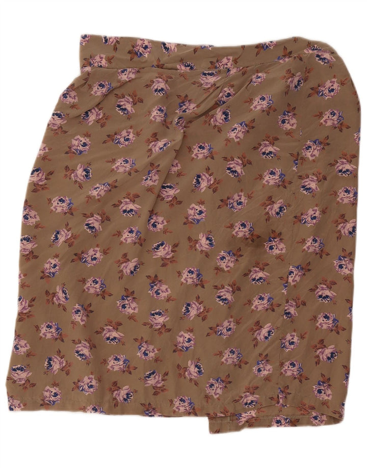 jupe portefeuille femme vintage W34 Grand Beige Floral