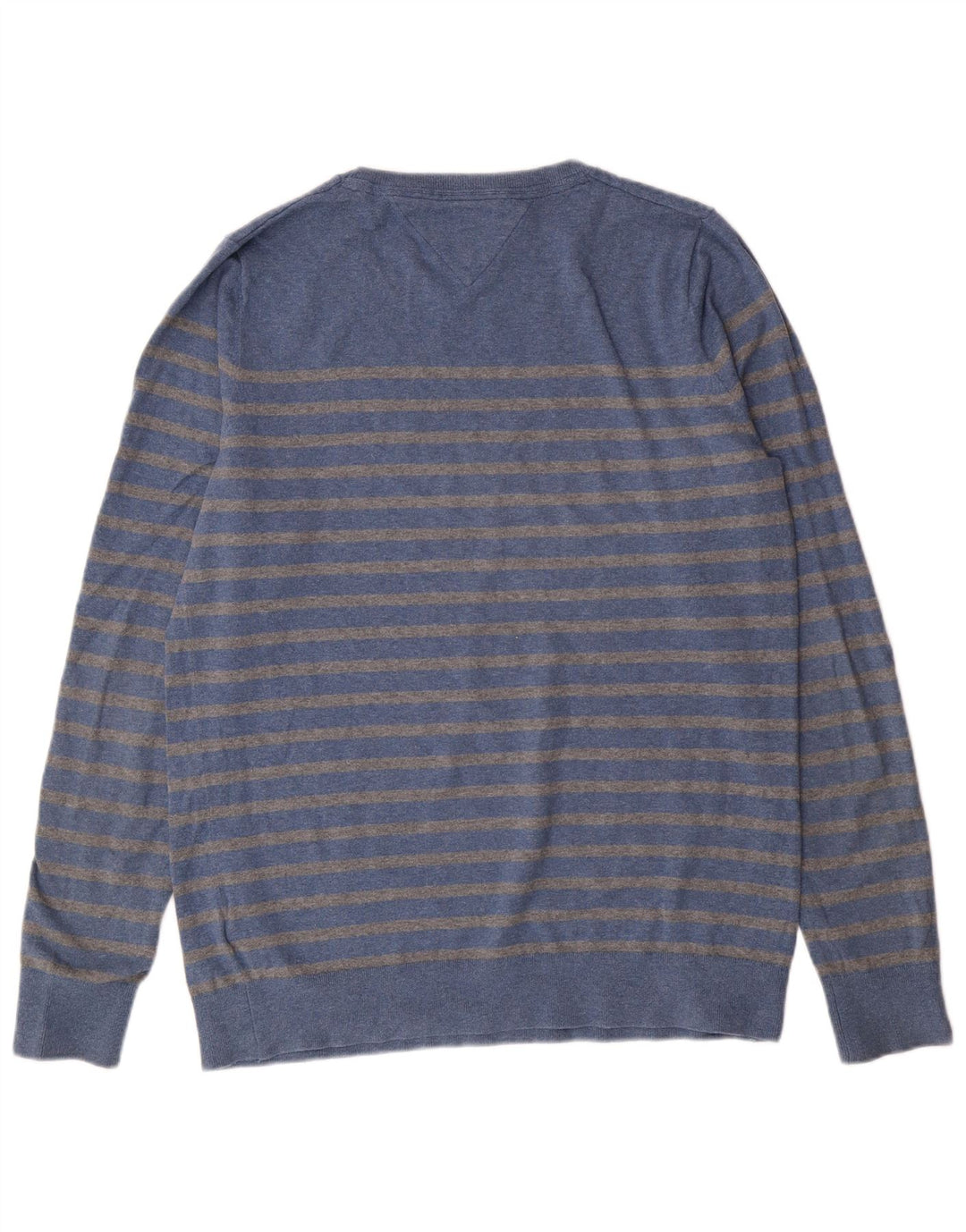 Tommy Hilfiger Pull à col rond pour homme en coton rayé bleu grand