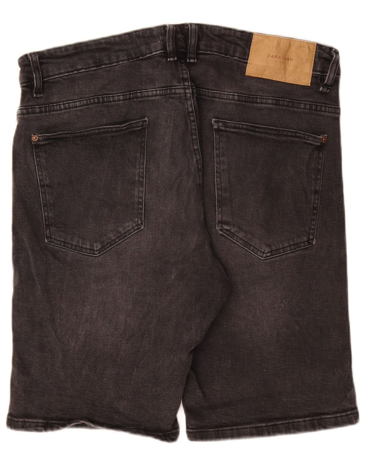 ZARA Short en jean pour homme EU 46 XL W36 Gris Coton