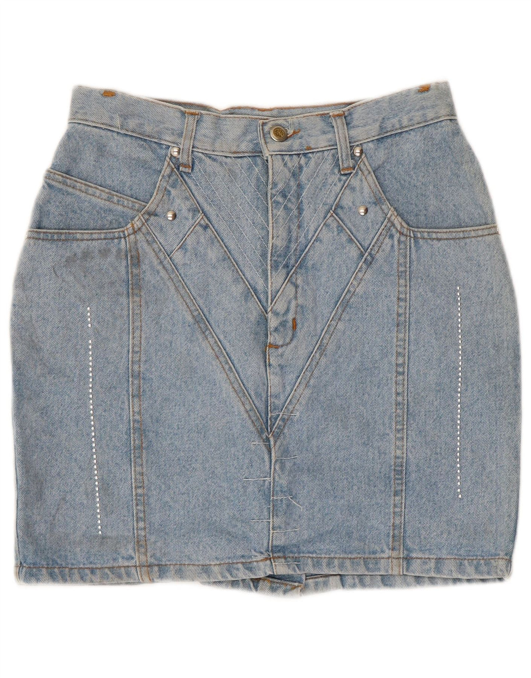 Jinglers Femme Mini Jupe En Jean W28 Bleu Moyen Coton