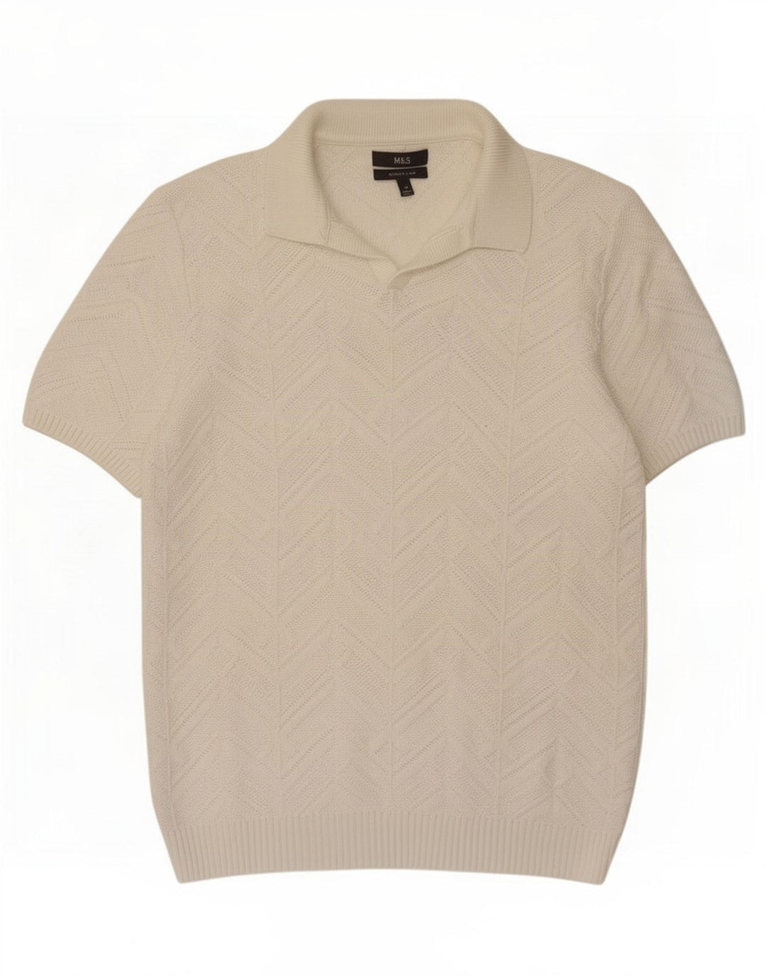 Marks & Spencer Polo Homme Blanc Moyen Coton