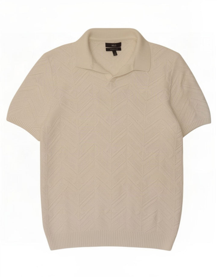 Marks & Spencer Polo Homme Blanc Moyen Coton