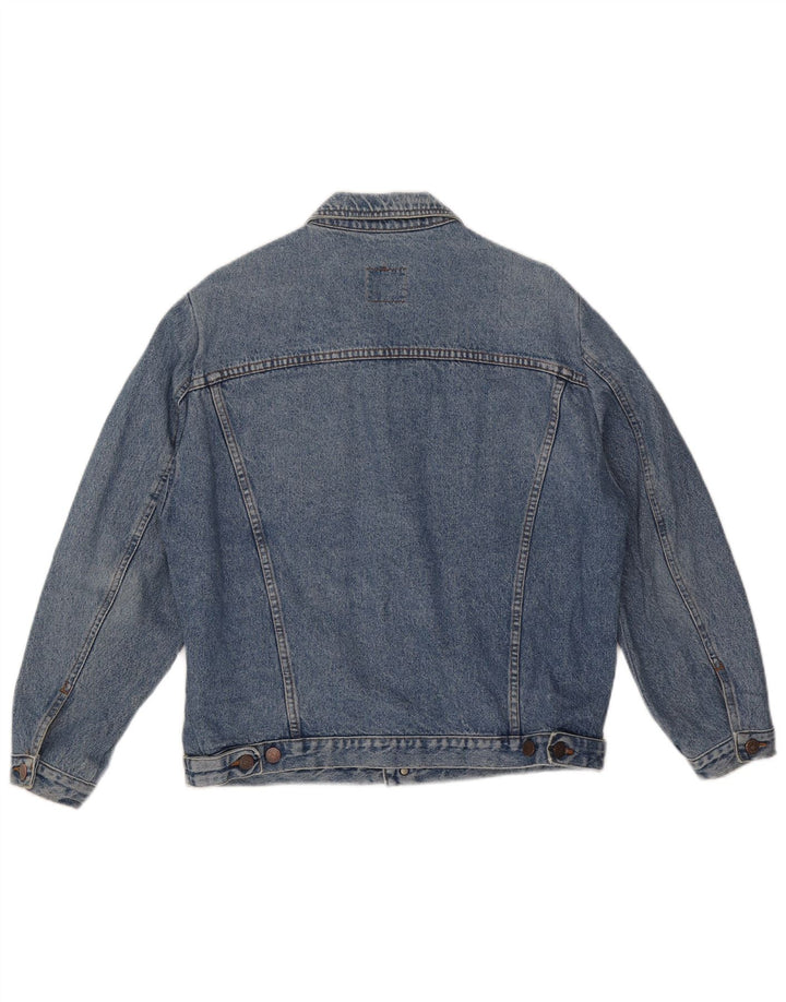 Benetton Veste En Jean IT 50 Large Bleu Coton Homme
