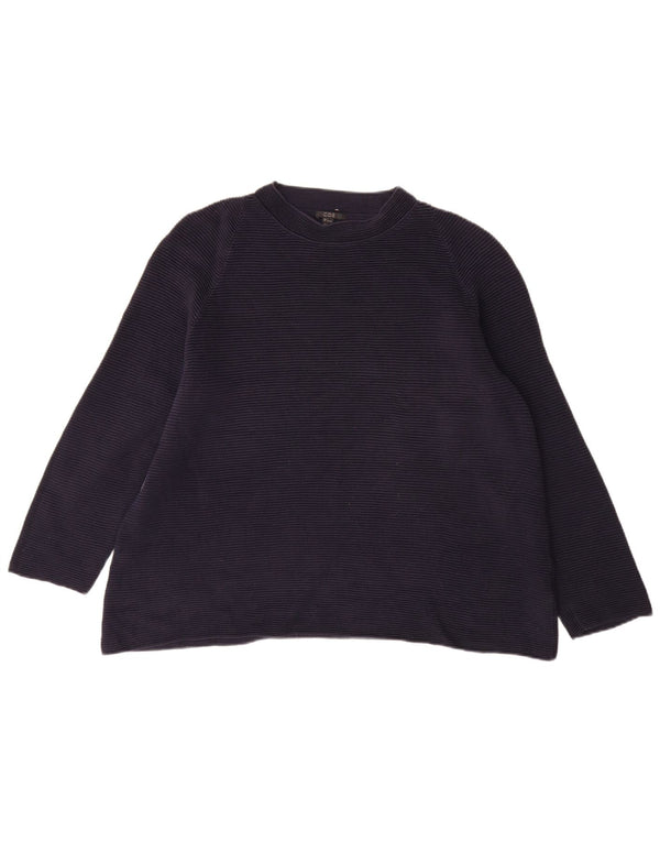 Cos Pull à col rond pour femme UK 14 Large Bleu marine en coton