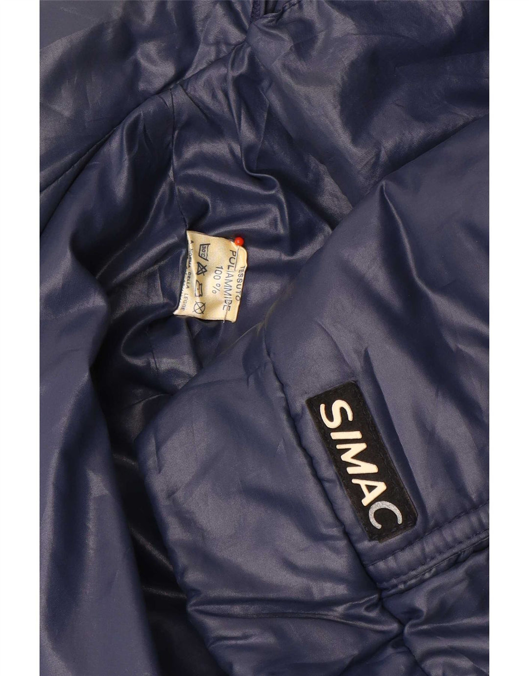 veste rembourrée homme vintage UK 36 Petit bleu marine colourblock polyamide