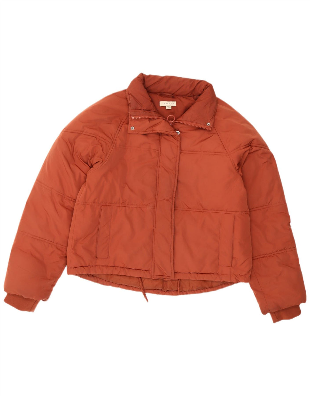 Topshop Veste matelassée surdimensionnée pour femme UK 10 Small Orange Polyester